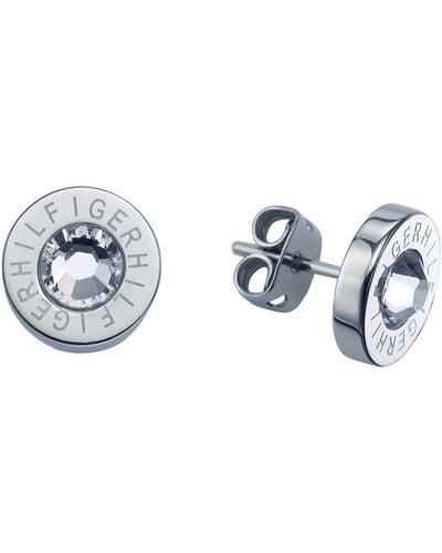 Tommy Hilfiger Jewelry Pendientes de botón para Mujer de Acero inoxidable con cristales - 2700259 - Negro
