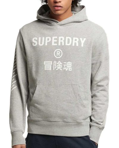 Superdry Code Core Sport Hood Grey Marl