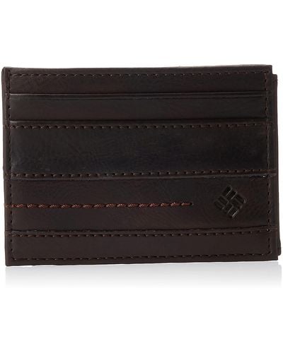 Columbia Leather Front Pocket Wallet Card Holder for Travel Geldbörse - Schwarz