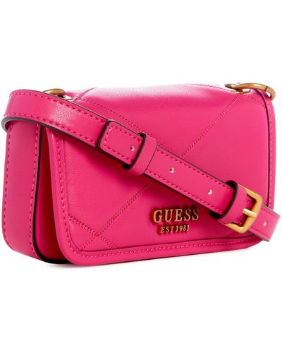 Guess Cilian Mini Flap Crossbody Bag Fuchsia - Roze