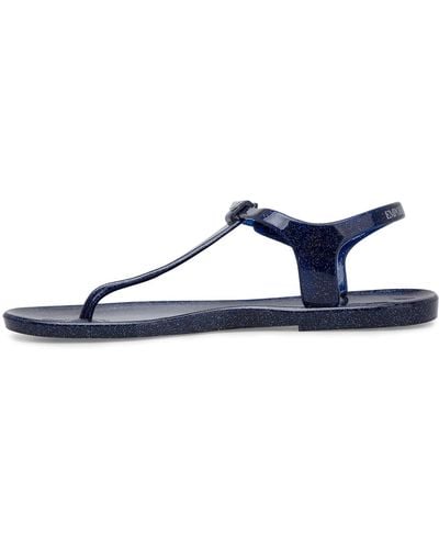 Emporio Armani Sandale mit Zehentrenner aus PVC - Blau