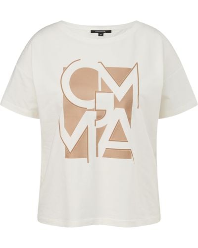 Comma, T-Shirt mit Frontprint - Weiß