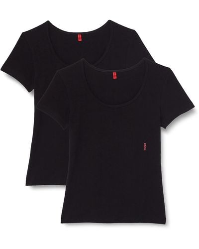 HUGO Two-pack Of Stretch-cotton Underwear T-shirts - Black