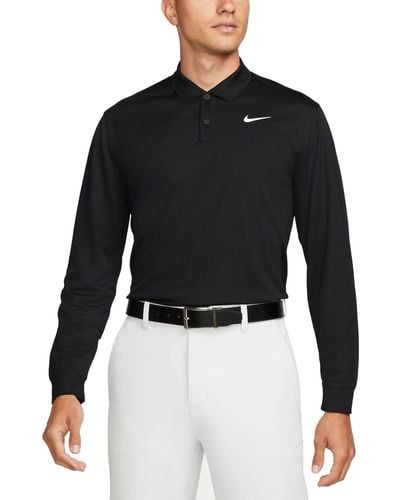 Nike Dri-FIT Victory Polo de golf à manches longues pour homme - Noir