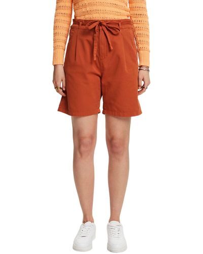 Esprit Shorts Met Ceintuur - Oranje