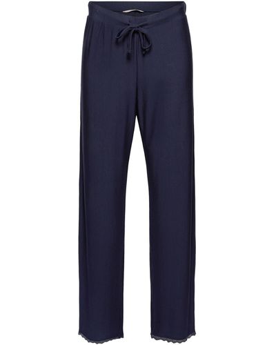 Esprit Soft Stripes Nw Cve Long Trousers Pyjama Bottoms - Blue