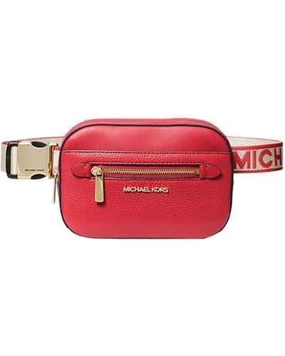 Michael Kors Jet Set Small Pebbled Leather Belt Bag - Red
