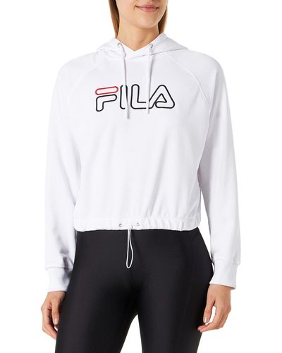 Fila Sarena Cropped Sweatshirt à Capuche - Blanc