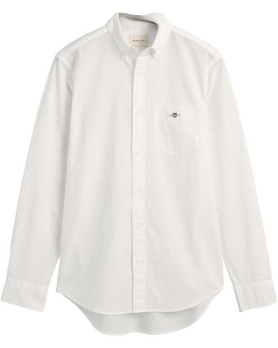 GANT Reg Cotton Linen Shirt - White