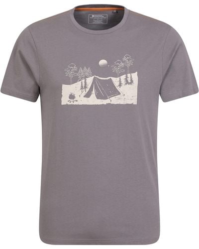 Mountain Warehouse Shirt en Coton Biologique pour - Haut Respirant et léger pour s avec Motif de qualité - Idéal pour Automne Hiver et - Gris