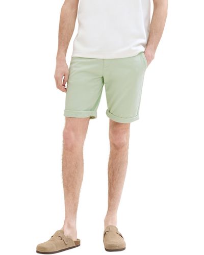 Tom Tailor Slim Chino Bermuda Shorts mit Stretch - Grün