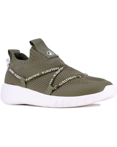 Nautica Fashion Slip-On Sneaker Jogger Comfort Running Shoes-Melek-Olive Size-8 - Gris