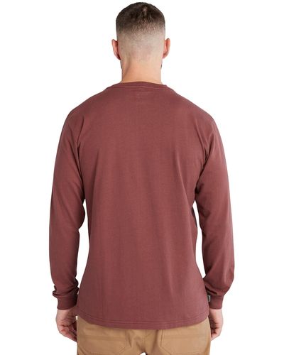 Timberland Standard Core Logo Langarm T-Shirt - Rot
