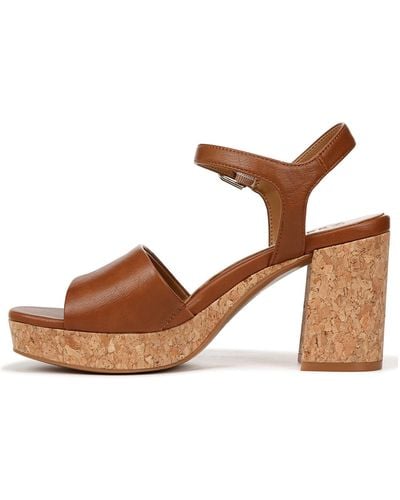 Naturalizer S Lilly Ankle Strap Platform Sandal English Tea Brown 6 M