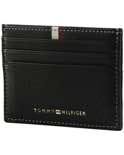 Tommy Hilfiger TH Premium Corporate Leather CC Holder Black - Noir