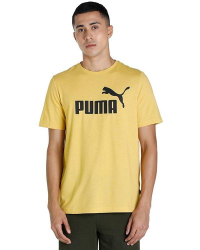 PUMA Tops Essentials Heather T-Shirt M Bamboo Yellow - Mettallic