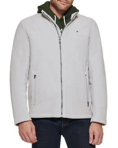 Tommy Hilfiger Classic Zip Front Polar Fleece Jacket - Grijs