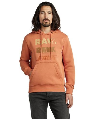 G-Star RAW Triple Raw Sweater Hooded Sweatshirt - Oranje