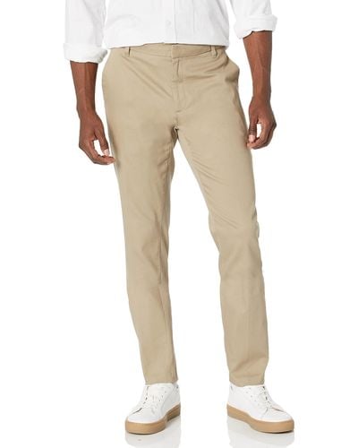 Amazon Essentials Slim-fit Wrinkle-resistant Flat-front Stretch Chino Trousers - Natural