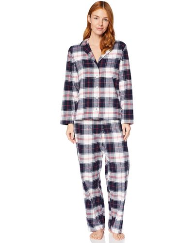 Iris & Lilly Long Sleeve Flannel Pyjama Set - Blue