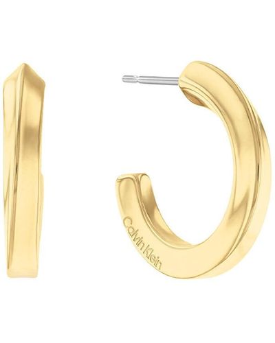 Calvin Klein Pendientes de aro para Mujer Colección TWISTED RING Oro amarillo - 35000311 - Metálico