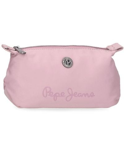Pepe Jeans Corin Toiletry Bag Pink 20.5x11.5x7.5cm Polyester And Pu By Joumma Bags