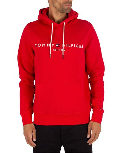 Tommy Hilfiger Sweat-Shirt Tommy Logo Hoody Rouge