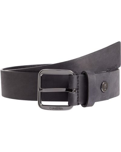 Calvin Klein Belt Concise 3.5 Cm Nubuck - Black