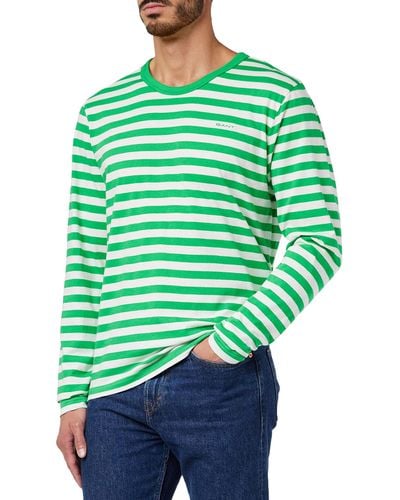 GANT Striped LS Langarm Shirt MIT Streifen - Grün