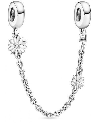 PANDORA Daisy Flower Safety Chain Charm 798764c01-05 - Metallic