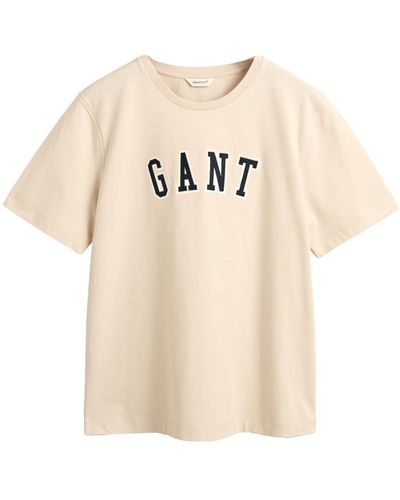 GANT REL Logo C-Neck T-Shirt - Natur