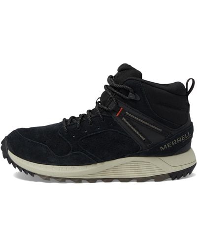 Merrell Wildwood Mid Leather Waterproof Hiking Boot - Black