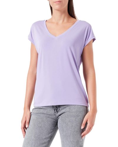 Vero Moda Vmfilli Ss V-neck Tee Ga Noos T-shirt - Purple