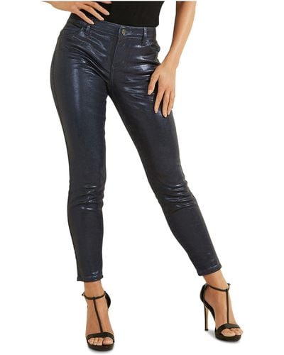 Guess Metallic Sexy Curve Stretch Mid-rise Skinny Fit Jean - Blue