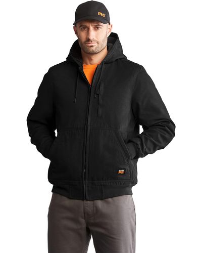 Timberland Gritman Lined Canvas Hooded Jacket - Black