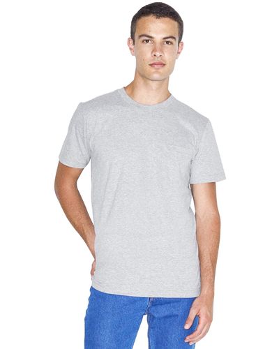 American Apparel Fine Jersey Crewneck Pocket Short Sleeve T-shirt - Gray