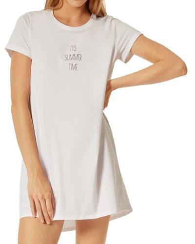 Schiesser Sleepshirt 1/2 Arm Nachthemd - Weiß