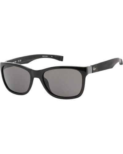 Lacoste Wayfarer Style Sunglasses In Matte Black 54 Grey