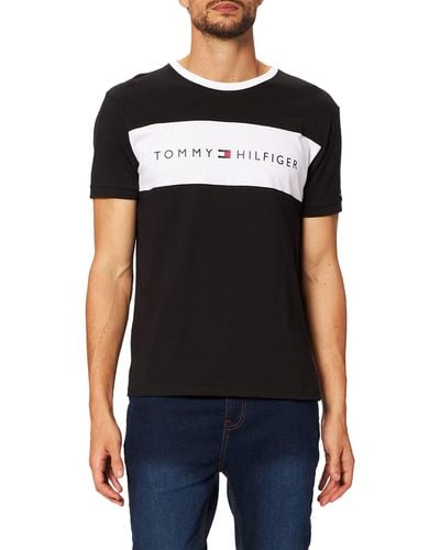Tommy Hilfiger CN SS Tee Logo Flag T-Shirt pour - Noir