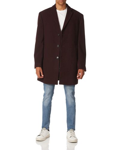 Calvin Klein Slim Fit Wool Blend Overcoat Jacket - Multicolor