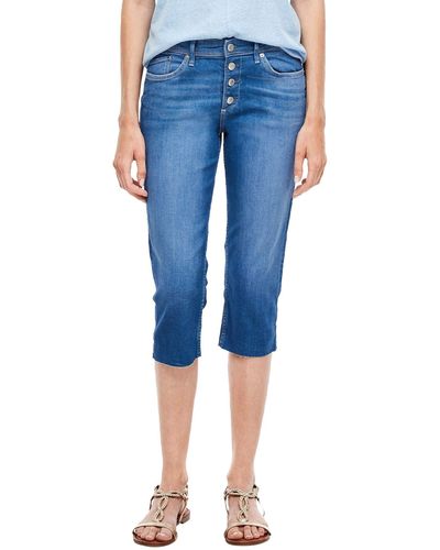S.oliver Slim Fit: Capri-Jeans medium blue 34 - Blau