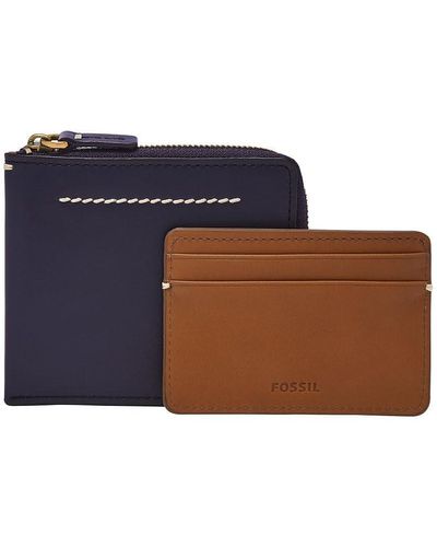 Fossil Westover Leather Card Case Ml4585545 in Blue for Men | Lyst UK