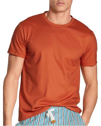 CALIDA RMX Sleep Weekend Maglietta da Uomo - Arancione