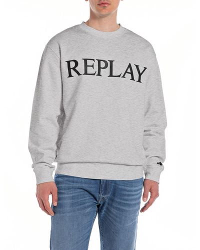Replay Sweatshirt aus Baumwolle - Grau