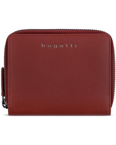Bugatti Mira portafoglio piccolo da donna con zip in vera pelle - Rosso