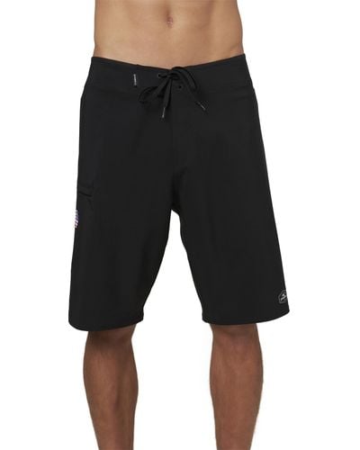 O'neill Sportswear Gi Jack Patriotic Hyperfreak Boardshorts With American Flag Patch - Black