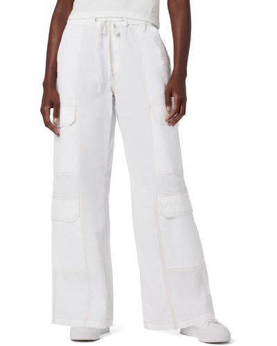 Hudson Jeans Drawstring Parachute Wide Leg Cargo Pant - White