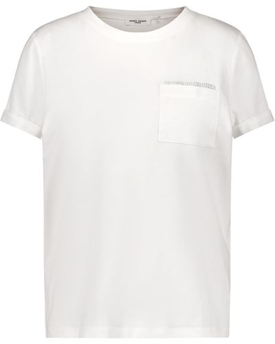 Gerry Weber T-Shirt mit Ziersteinchen Kurzarm - Weiß