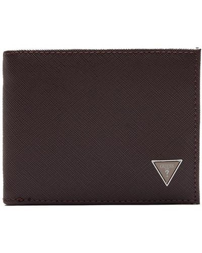 Guess Certosa Jeans Leather Card Holder - Men, The Red, One Size - White