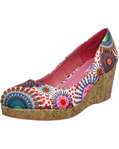 Desigual Mary White Wedges 31ps429100041 7 Uk - Red